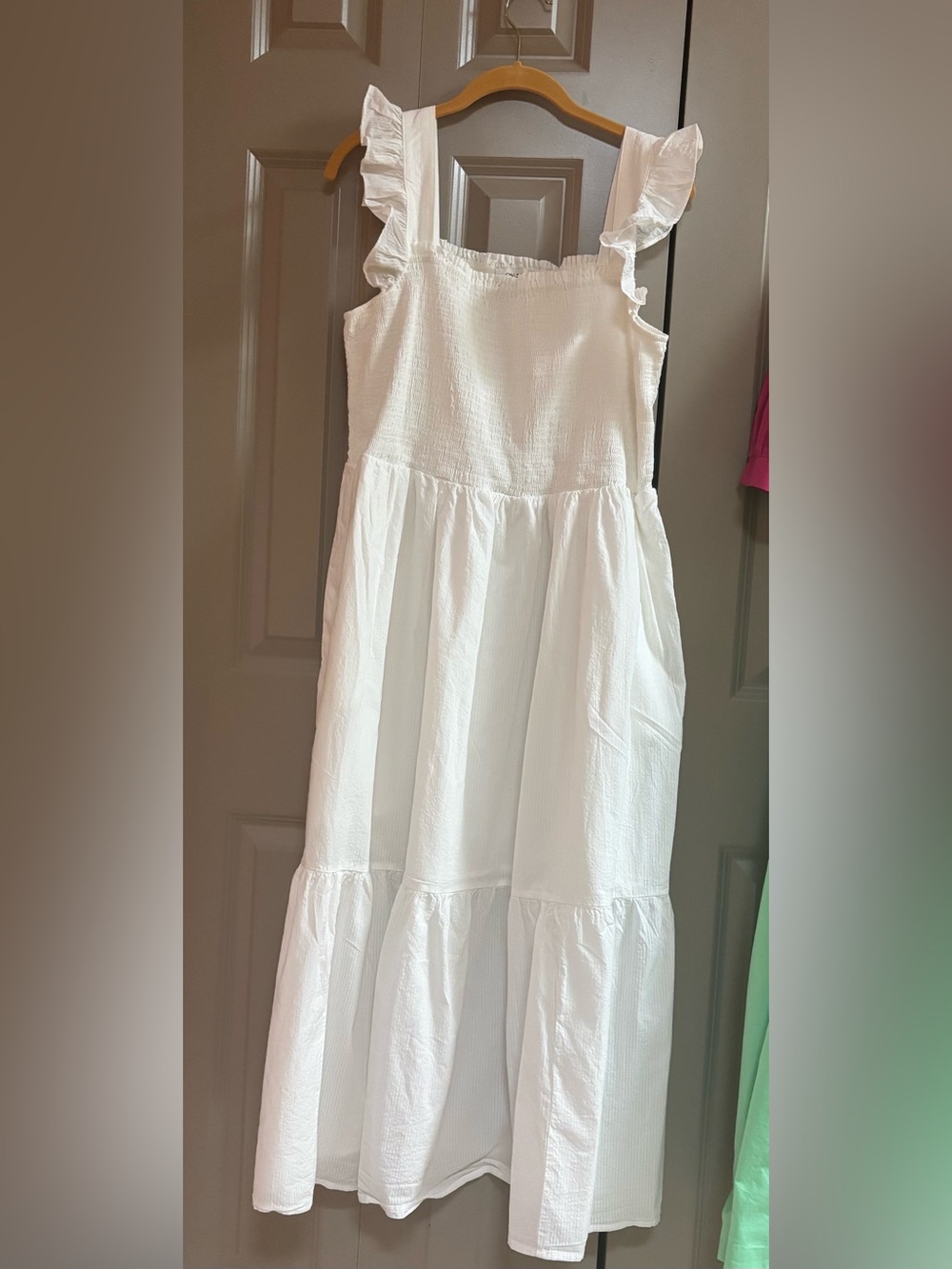 Girls White Smocked Sundress